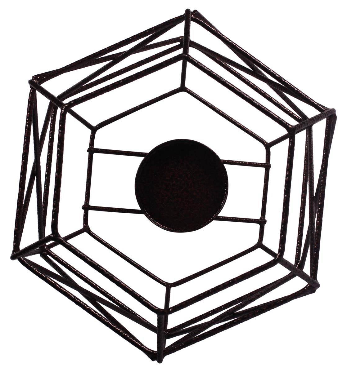 Chocolate Brown Tea-Light Candle Holder – Cast in Iron – 3D Geometric Design – Unique Votive Candle Stands – Home Décor  - Buy in Bulk Wholesale